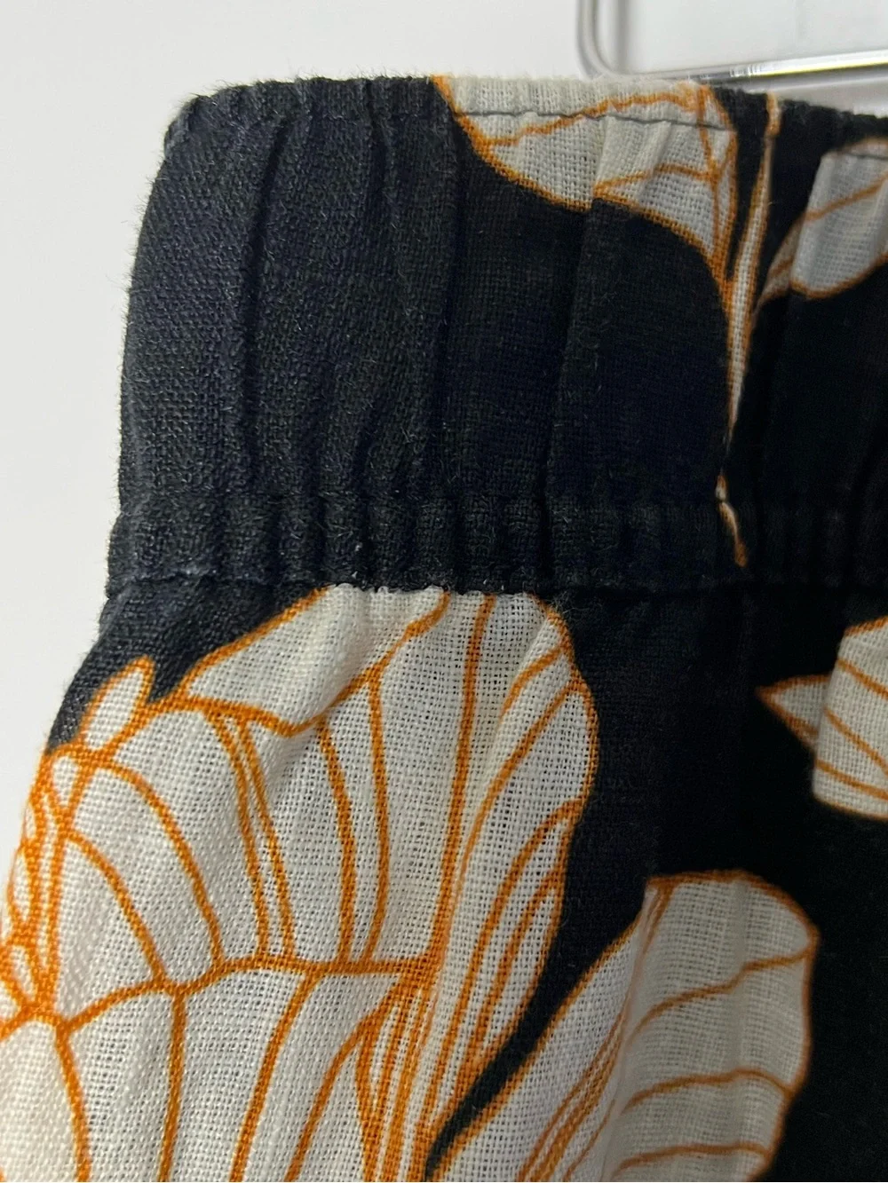 Cynthia Rowley Black Wide-Leg Floral Pants Elasticated Waist Summer - Picture 9 of 9